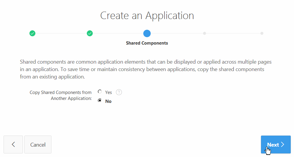 Create an Application - Shared Components