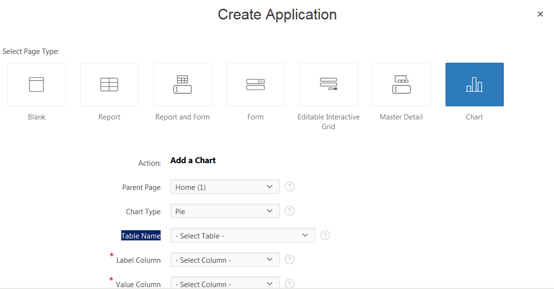 Create Application - Chart