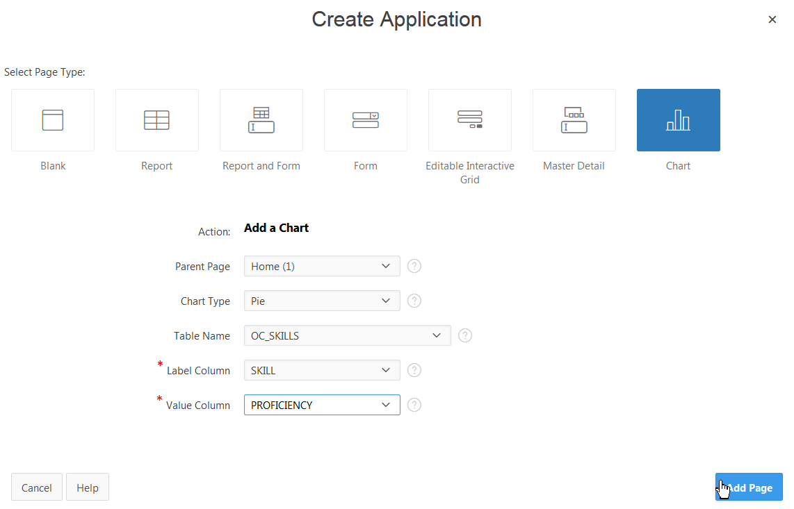 Create Application - Chart