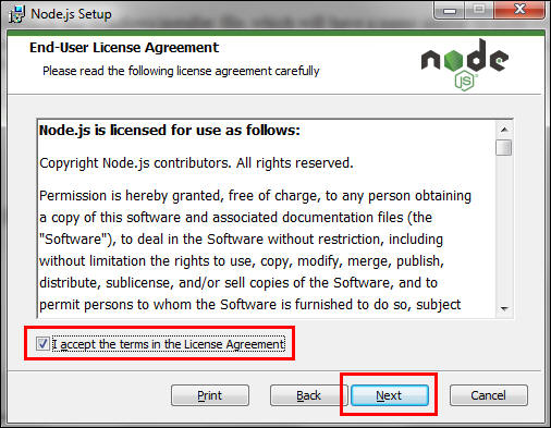 accept the terms