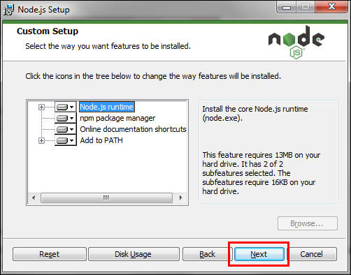 accept default setting