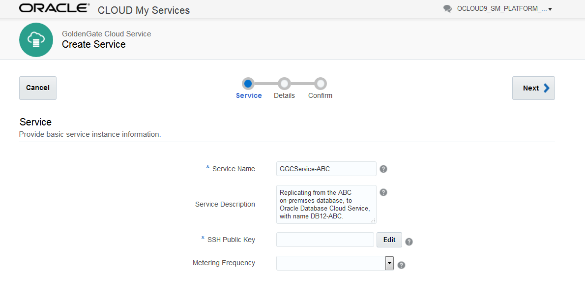 Provide Service Name and Description