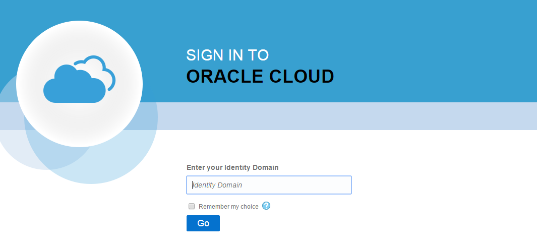 Enter Your Oracle Identity Domain