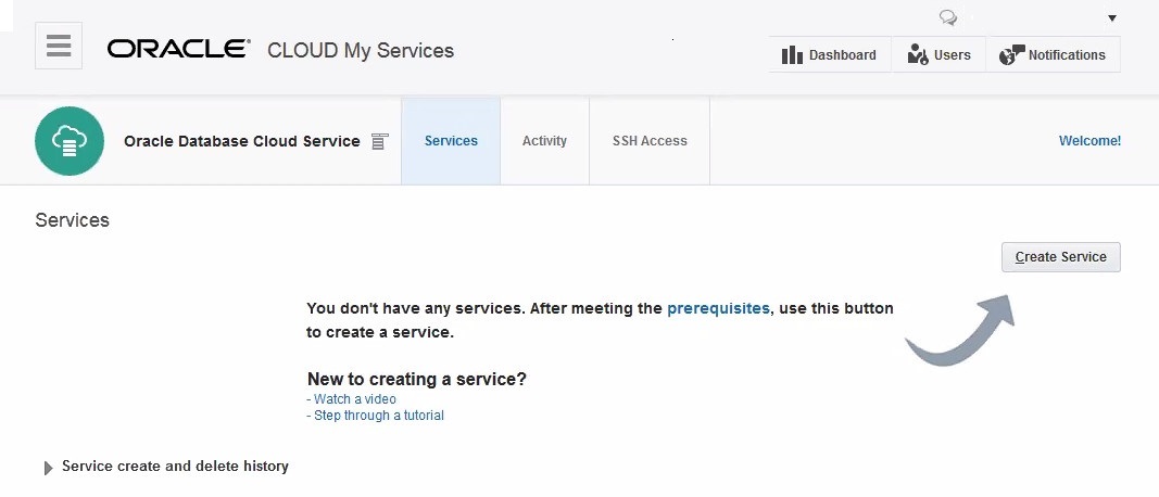 Click Create Service