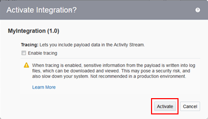 This image shows the Activate button on the Confirmation dialog being clicked