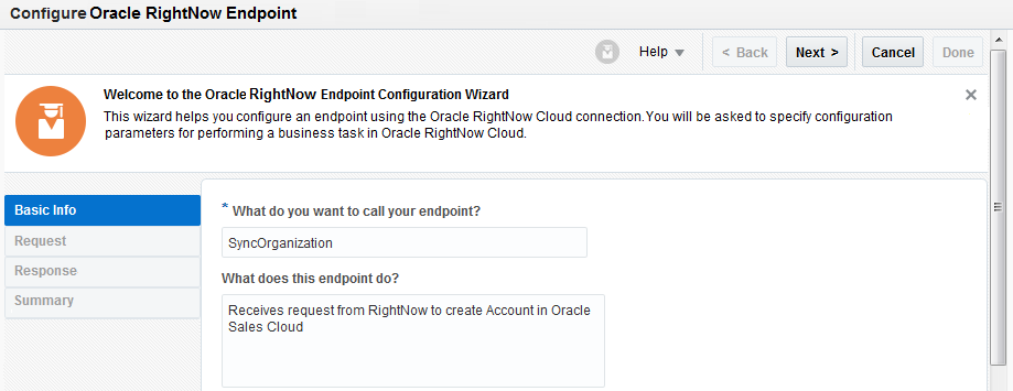 This image shows the wizard Basic Info page