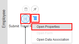 start event open properties