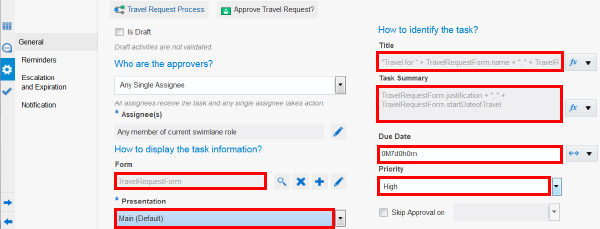 approve travel request properties