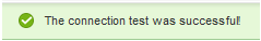 This image shows the "Connection tested successfully" message