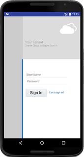 Android virtual device browser opens Oracle Identity Cloud Service sign-in page