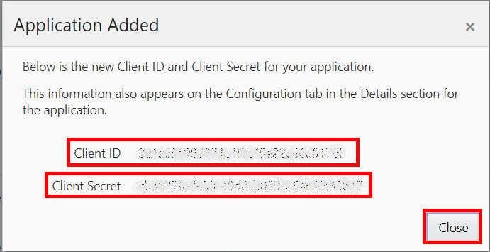 Client ID and Client Secret values