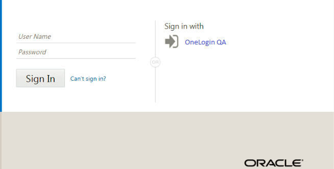 Oracle Identity Cloud Service Login Screen With OneLogin