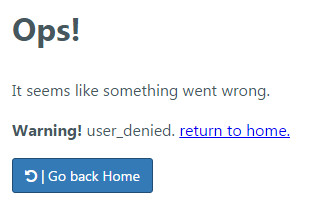 Customer Quotes - user_denied error