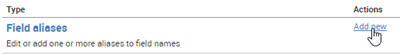 Splunk UI. Add new button next to Field aliases row