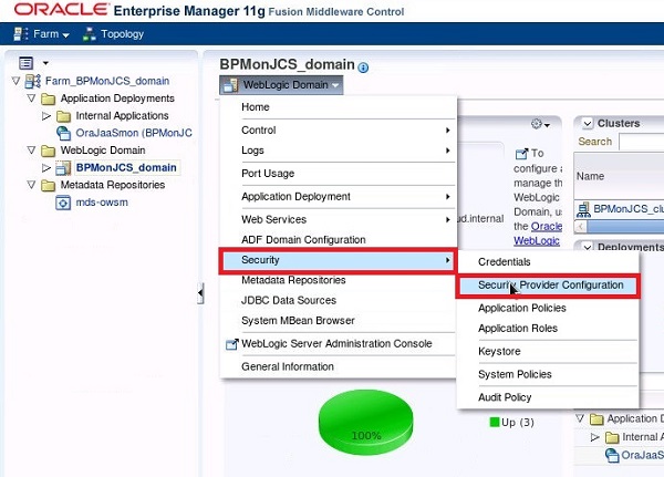 Security Provider Configuration in Enterprise Manager