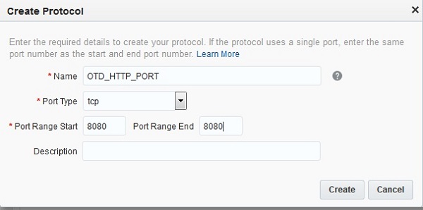 Create Protocol screen