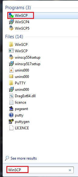 Searching to WinSCP