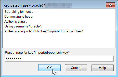 Entering the passphrase