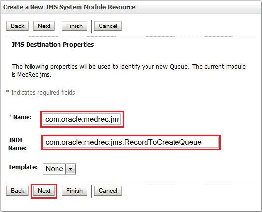 Enter Name and JNDI name