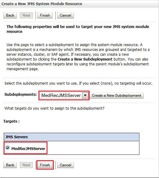 Target MedRecJMSServer