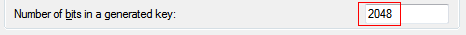 PuTTY Key Generator parameters