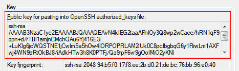 Generated public key