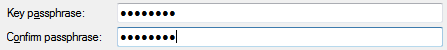 Key passphrase fields