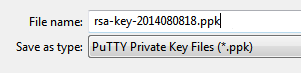 Save private key - file name and type