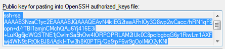 Public key for pasting