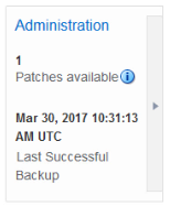 Administration tile with 1 patch available