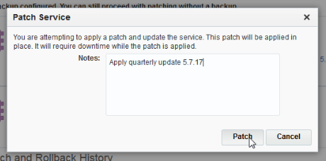 Notes to include in the patch history