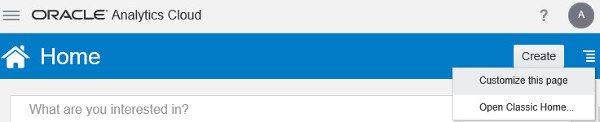 Access the Oracle Analytics Cloud Classic home page