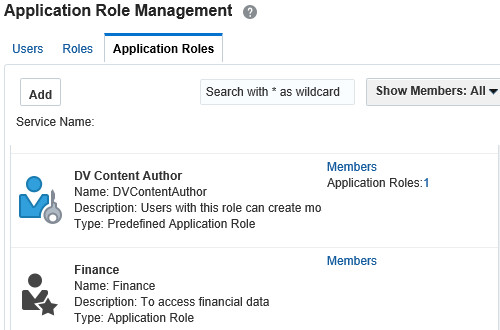 View the new application role