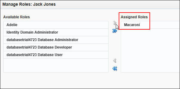 Assign Macaroni role to user Jack