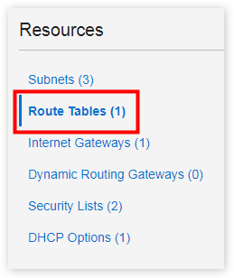 Select route table