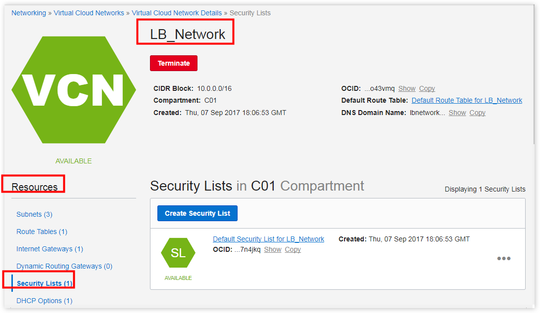 Select Security Lists