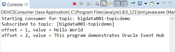 OEHCSConsumer console