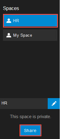 Filter and Spaces pane