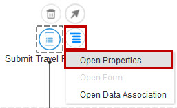 Start event menu with Implementation selected