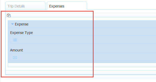 Expenses tab with controls