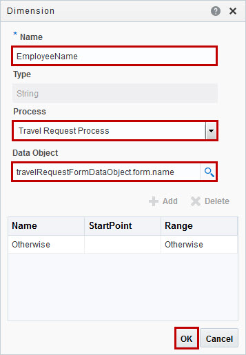 Create Application dialog box
