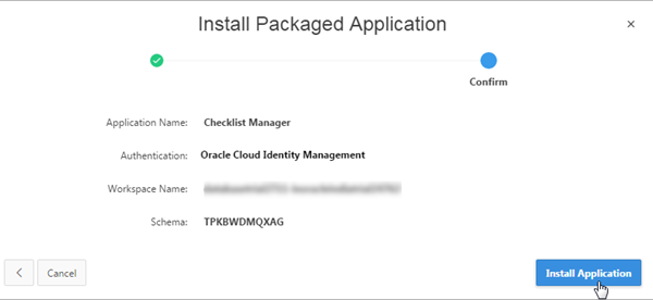 Installing an Application into Your Database Schema Service