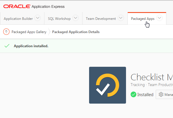 Installing an Application into Your Database Schema Service