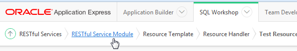 Reviewing Sample RESTful web service in Your Database Cloud Service