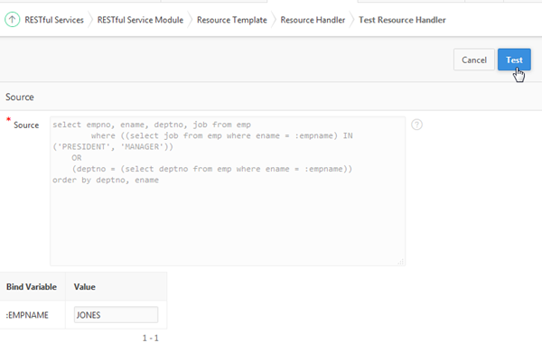 Reviewing Sample RESTful web service in Your Database Cloud Service