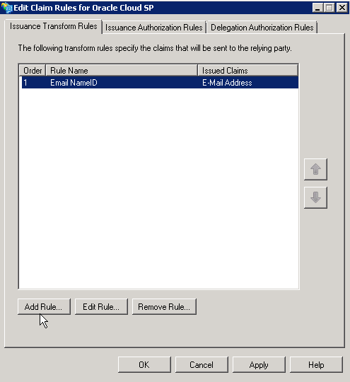 Edit Claim Rules window