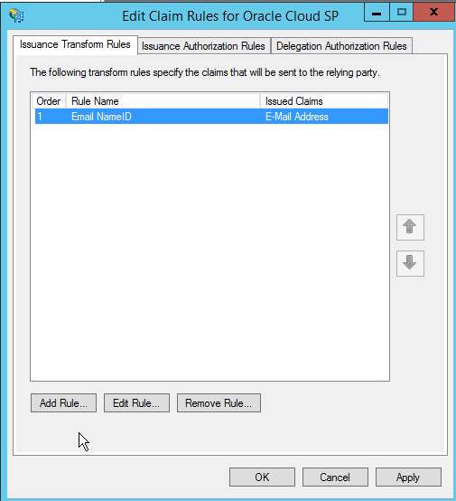 Edit Claim Rules window