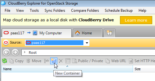 Select New Container
