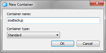 Create New Container for SOA Backup