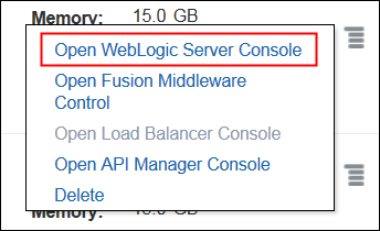 Open WebLogic Server Console